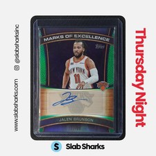 2025 TOPPS #ME-JB JALEN BRUNSON MARKS OF EXCELLENCE GREEN RAINBOW AUTO /99