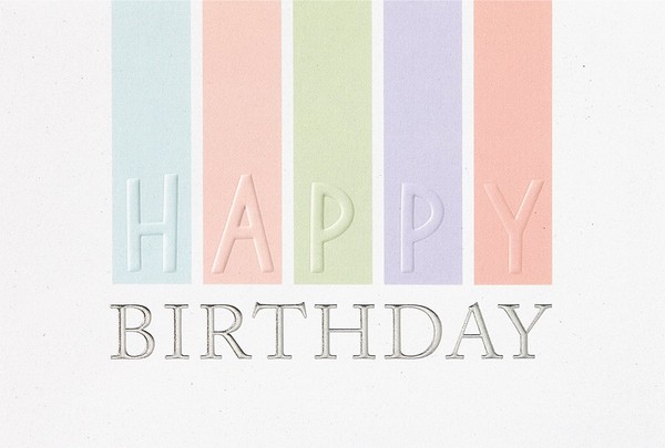 Geburtstag Karte Mit Umschlag, Unverpackt, Happy Birthday Mit PräGung-image