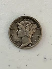 1924 P Mercury Dime VF Details You Grade it! 90% Silver Obverse Scratch