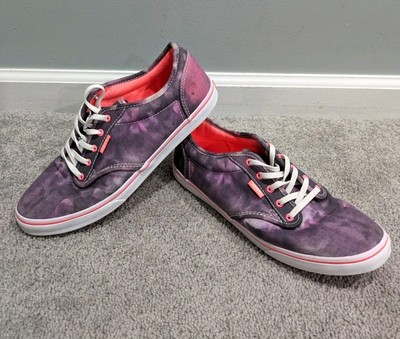 Vans Women's Tie Dye Purple Pink Skate Shoes Sz 9 Lace Up Galaxy Cosmic Sneaker