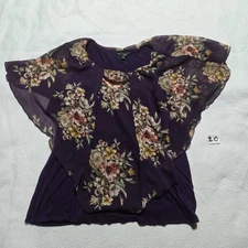 Corvia Floral Flower Flowy Blouse Top Shirt Adult Women's Size XL Extra Large