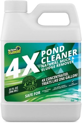 4X Pond Cleaner - Reduces Muck & Sludge for a Clean, Natural Look - Super Concen