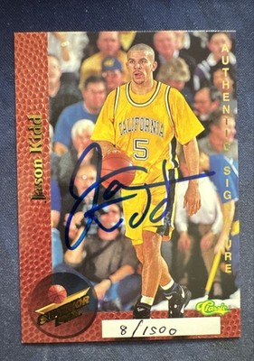 1995 Classic Superior Pix - Autographs Jason Kidd /1500 (AU) HOF Mav s