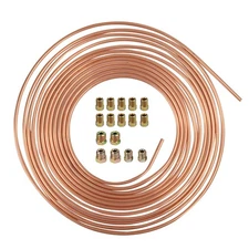 Copper Nickel Brake Line Tubing Kit 3/16 OD 25 Ft Coil Roll all Size Fittings