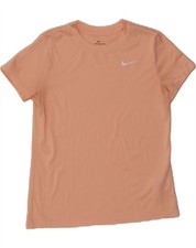 NIKE Womens Dri Fit T-Shirt Top UK 14 Medium Pink Polyester AG09