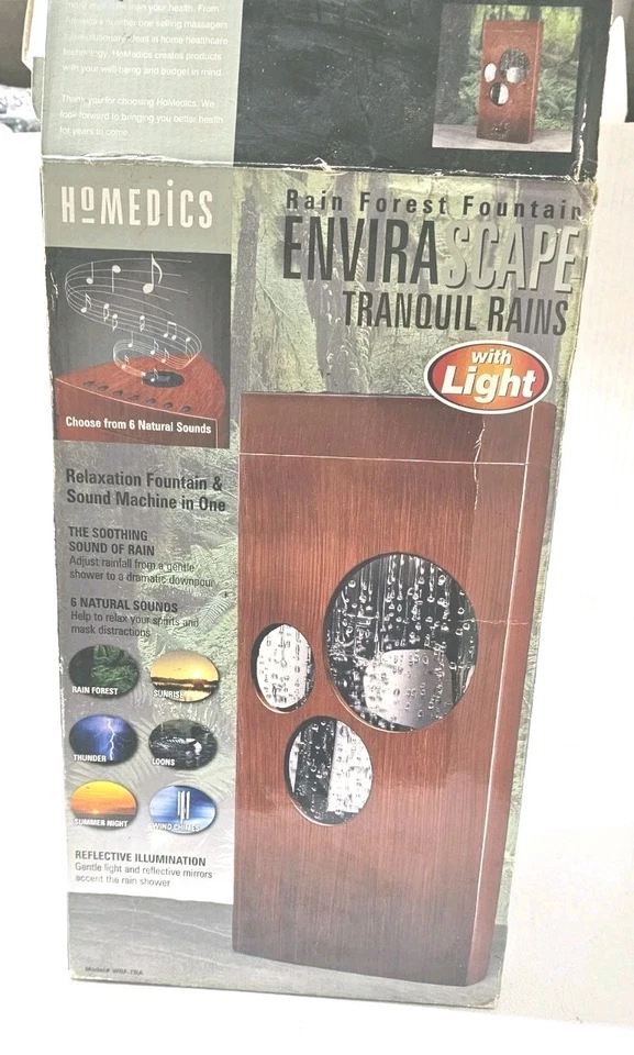 Homedics Envirascape Rain Forest Fountain Soothing Rain Sound Machine WRF-TRA - Image 2 of 4