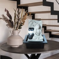 Zimmerbrunnen Tischbrunnen Springbrunnen Buddha Design Led Wasserspiel H 25,5 Cm
