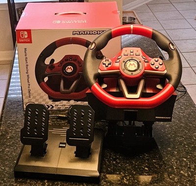 Nintendo Switch Mario Kart Hori NSW-228U Pro Deluxe Racing Wheel With Pedals BOX