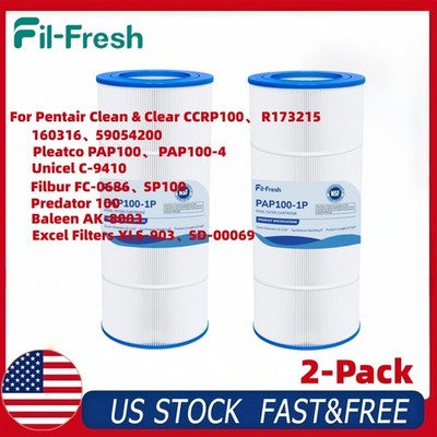 Fil-Fresh 2xP CC100 Pool Filter Cartridge for Pentair Clean&Clear PAP100 C-9410