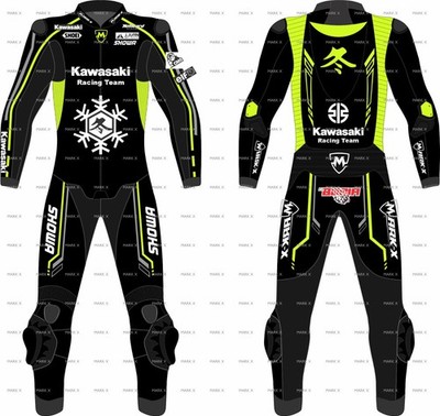 Markx Kawasaki Motorcycle Racing Suit Men Leather Motorbike Riding Sports Armor