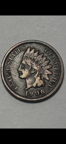 Indian Head Penny 1906 - US Coin - Circulated Condition
