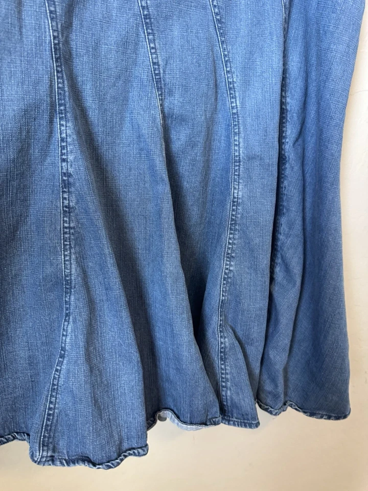 Maxi Falda Denim Asimétrica Coldwater Creek X Grande Festival Western Rodeo Playa Foto 2 de 4