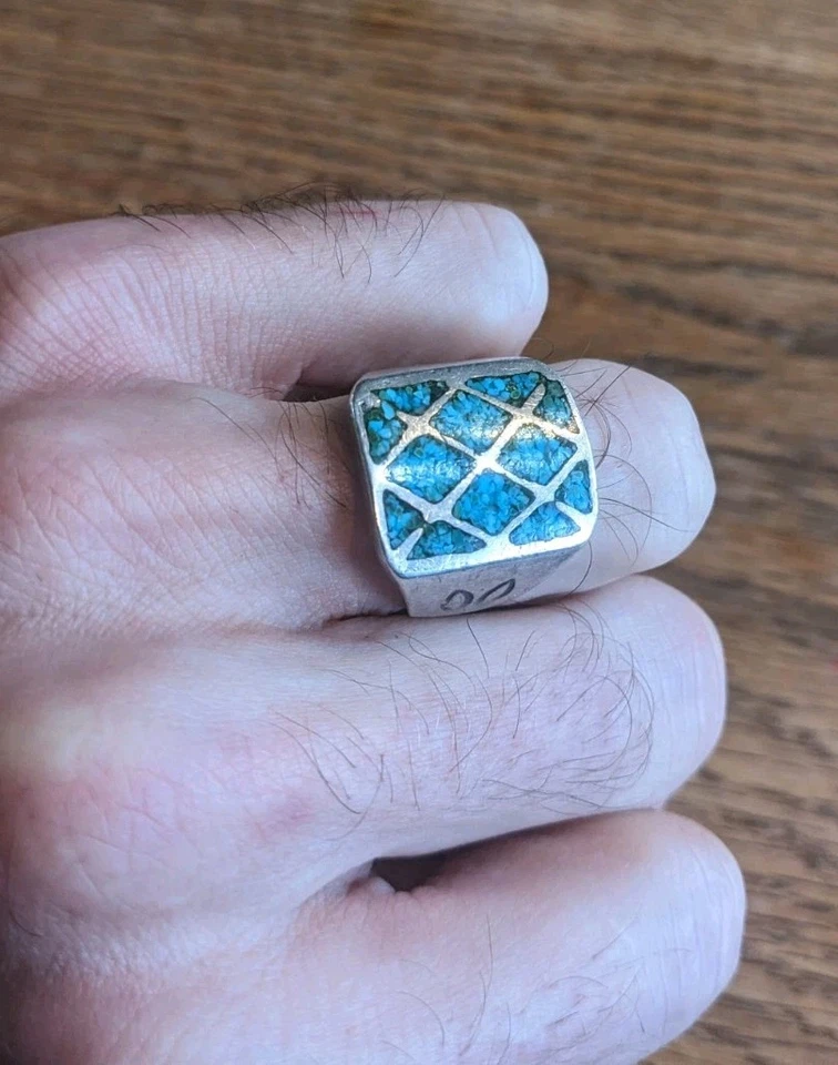 Anillo Hombre Turquesa Inoxidable Talla 10 27,51g Envío Gratis Foto 4 de 4