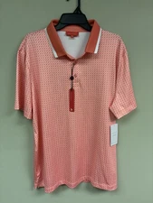 Redvanly Mens Size XL Divine Performance Golf Polo Shirt Coral NWT