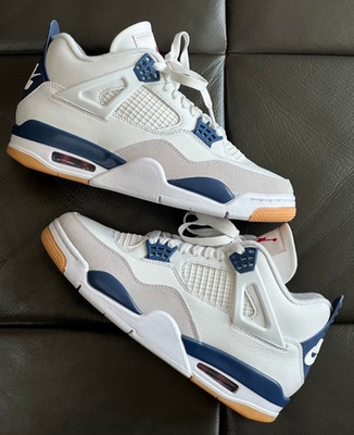 #ad Nike SB quot;Navy Bluequot; Sneakers Air Jordan 4 Men#x27;s Mid Top Retro Basketball Shoes $83.00