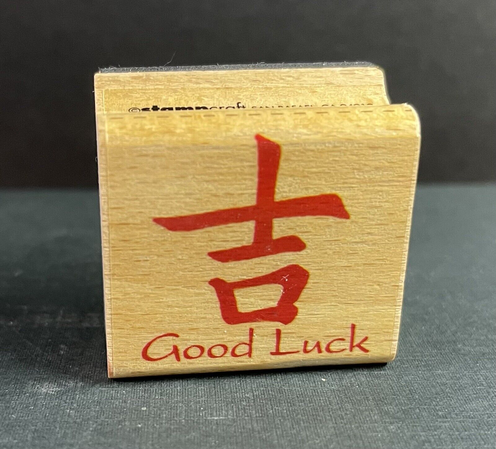 Stamp Craft Wood Mounted Rubber Stamp 440D68 GOOD LUCK Scrapbook