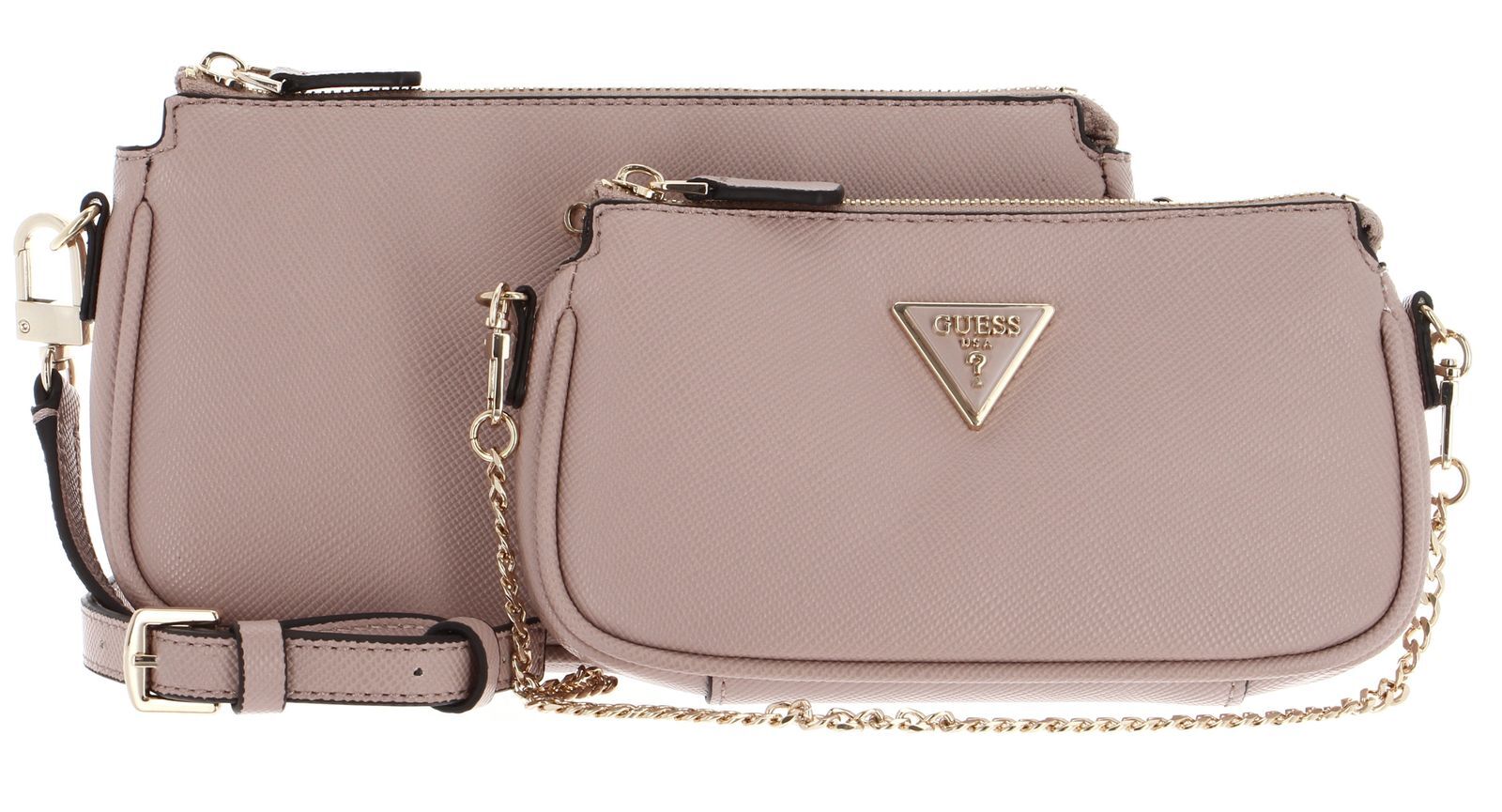 GUESS cross body bag Noelle Double Pouch Crossbody Rosewood