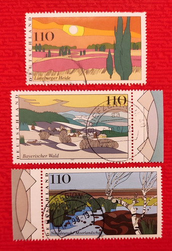 Germany Stamps 1997 Complete Series 3 Values Views of Germany Used