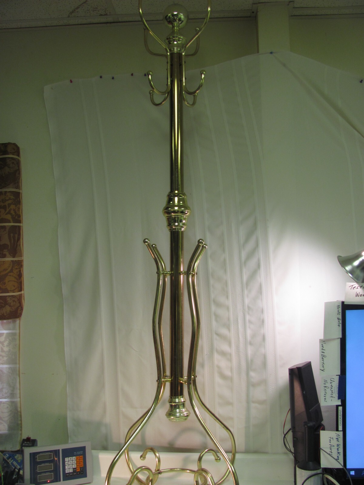 vintage brass coat rack