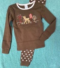 Gymboree Girl Long Sleeve Pant Gymmies Pajamas PJs Hearts Holiday Reindeer 6 NWT