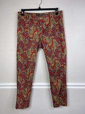 Ralph Lauren women  s Paisley Pants Sz 8 Straight Leg Vtg 1990's Y2K 34/28