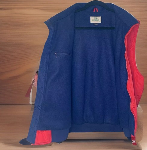 REDHEAD Men’s Large Insulated Vest Windproof Red & Blue Fleece Lined Full Zip - Picture 3 of 4