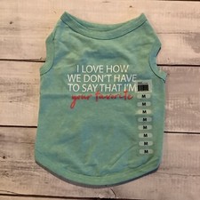 Dog Pet Puppy T-shirt Clothing Green Knit Size Medium Funny I m Your Favorite