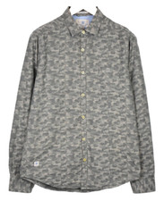 Chemise Vintage de Luxe DSTREZZED Taille M Camouflage Fleurs Brodées Imprimé