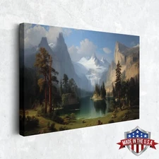 Wildlife at the Glacier Lake Wall Art, Canvas Print for Home Decor, Art Poster