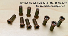 10x Torx-Schrauben M2,5x8/ M3x8/ M3,5x10/ M4x12/ M5x12 für Wendeschneidplatten