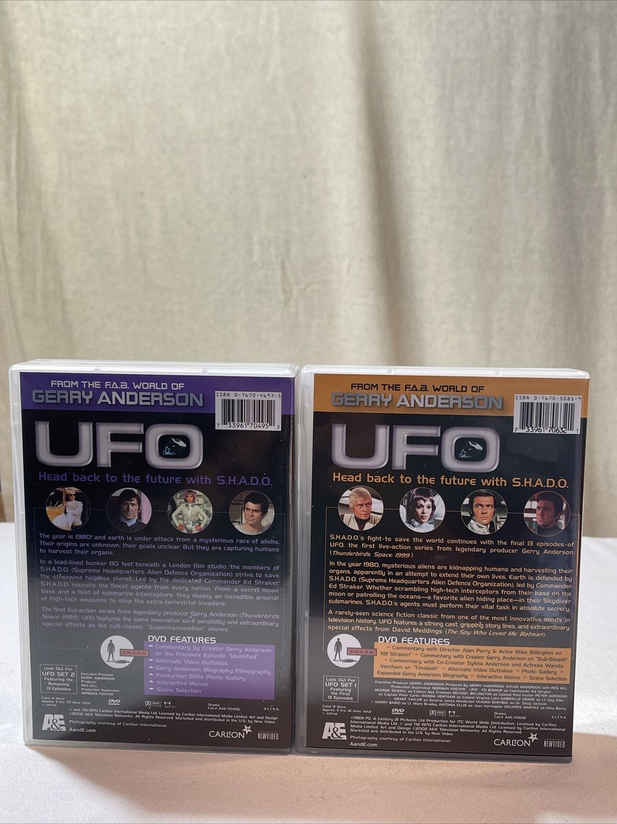 FROM THE FAB WORLD OF GERRY ANDERSEN UFO DVD SETS 1 AND 2 DISCS