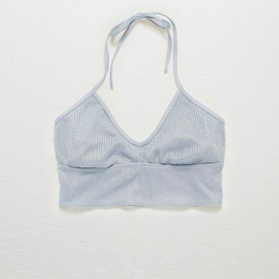 silver metallic bralette