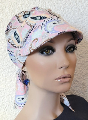 Leichte CHEMO Mütze mit SONNENBLENDE Schirm Mütze Bandana leicht Visor ELLY Neu