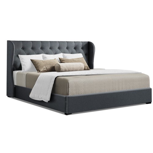 Artiss Bed Frame King Size Gas Lift Storage Mattress Base Wooden Charcoal ISSA - Picture 11 of 11