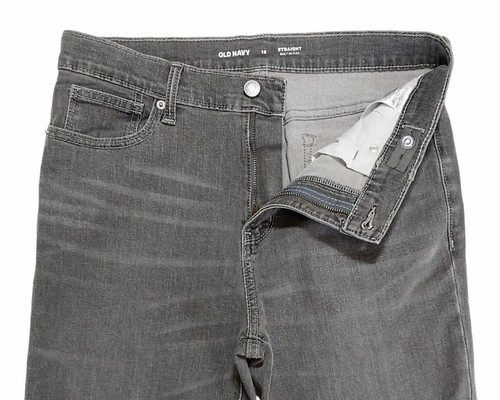 Old Navy Jeans Straight Built In Flex Adjustable Waist Gray 31x30 Youth Size 18 - Picture 5 of 10