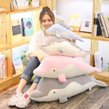 Cute Dolphin Doll Girls throw pillow Plush Toys Stuffed Animal Kids Cushion Gift