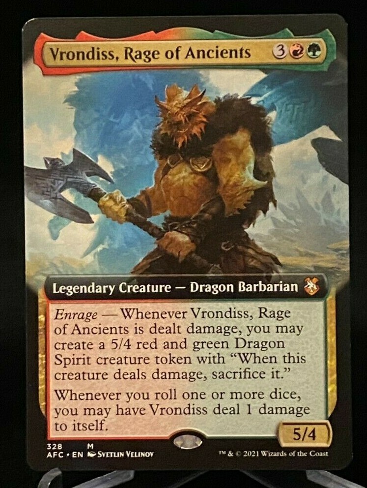 Vrondiss, Rage of Ancients (Extended Art) [Dungeons & Dragons: Adventures in the Forgotten Realms Commander] Damaged