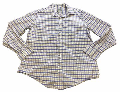 Men s Sears Canada Long Sleeve Button Down Flannel Shirt Size 16.5 34/35 EUC