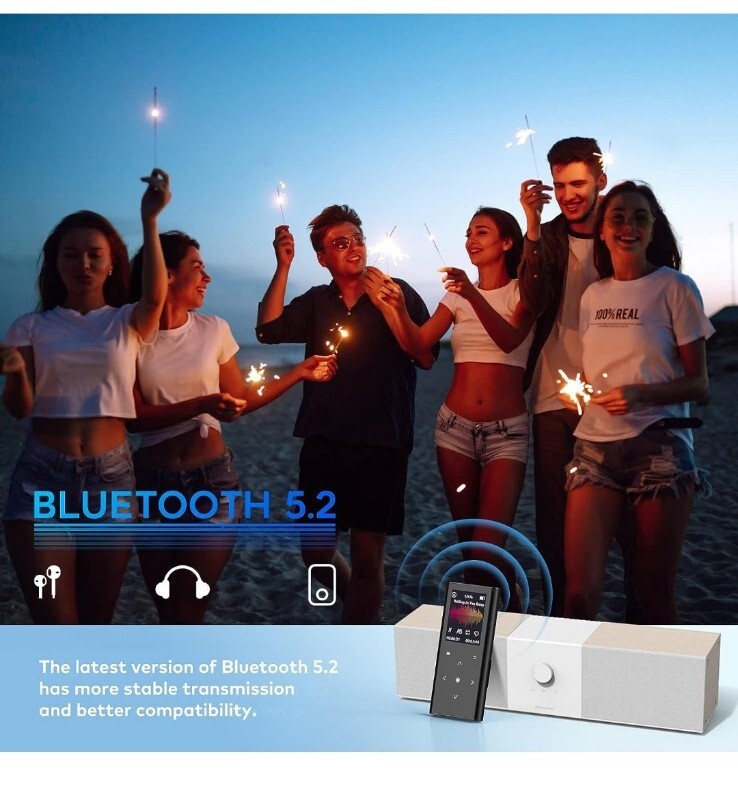 64GB MP3 Players, ZOOAOXO Music Player with Bluetooth 5.2, Builtin HD
