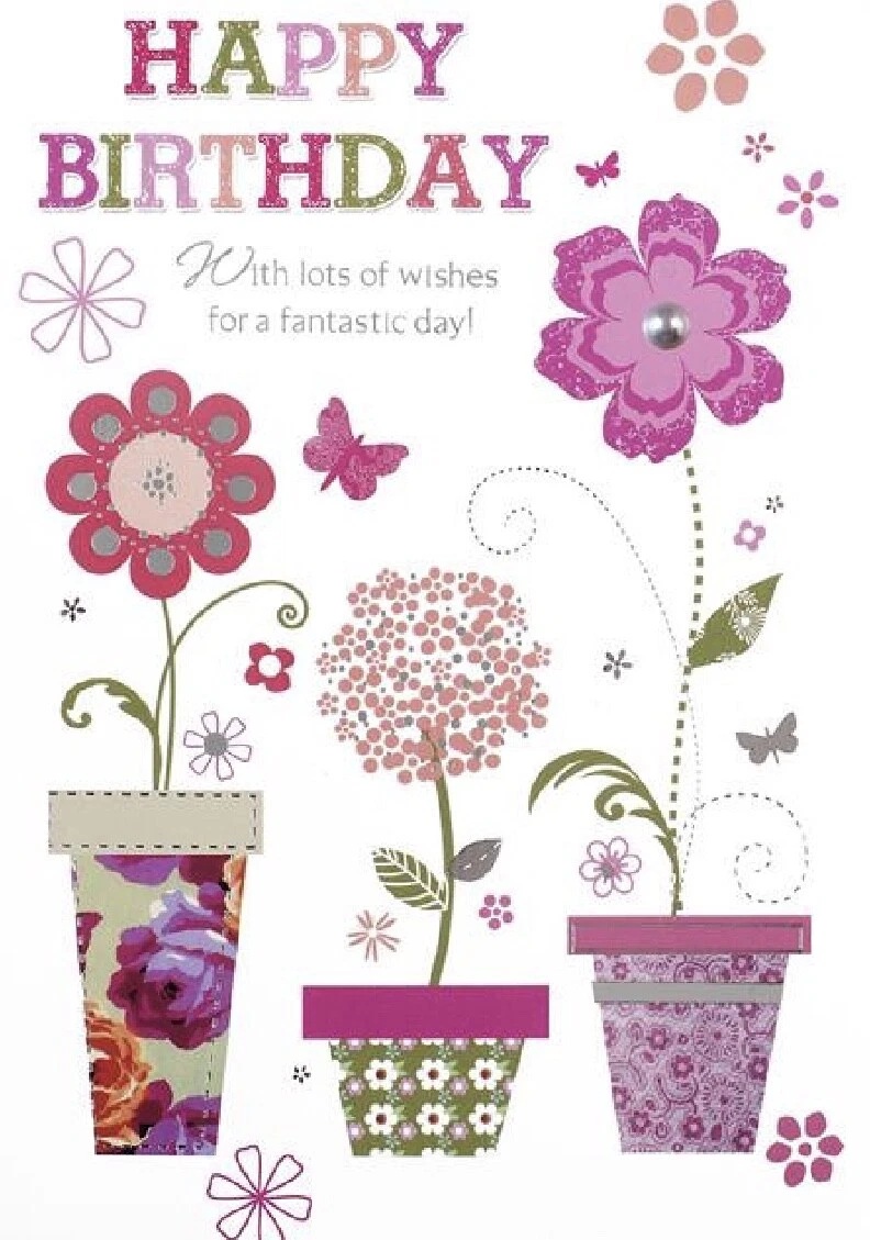 Female Birthday Card Flowers For You By