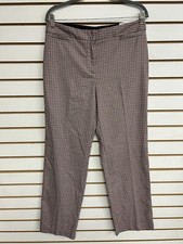 LIZ CLAIBORNE Straight Leg Comfort Waistband Pink Check Pants - Size 8 - NWT