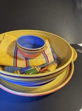 Pacific Rim Santa Fe 12” Chip 17” Platter  Complete Set Ceramic Lg Serving