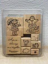 Stampin Up Wood Mounted Rubber Stamps Set Of 8
