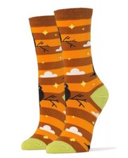 halloween themed SOCKS Night Owl Halloween Crew mens Shoe SZ 8-13 Orange