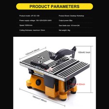 Portable Mini Table Saw Cutter Bench Cutting Machine Plastic Wood Metal 4500rpm