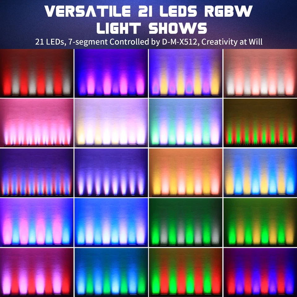 420W RGBW Wall Wash Light Strobe Stage DJ Beam Light Show Light Master-slave USA - Image 4 of 4