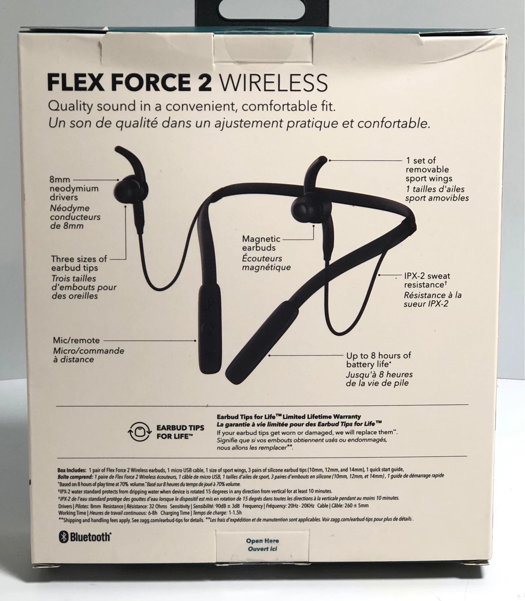 iFrogz Flex Force 2 Wireless Bluetooth Neckband Earbuds w Mic Remote RJ171