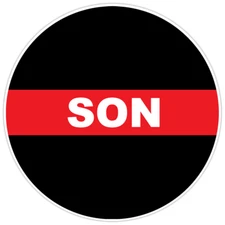 First Responder Firefighter Thin Red Line Son Bumper Sticker Military 5"