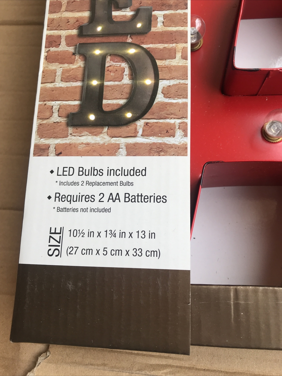 Hudson 43 Metal Marquee Letters Leds Bulbs Included Requires 2 AA Batteries not 