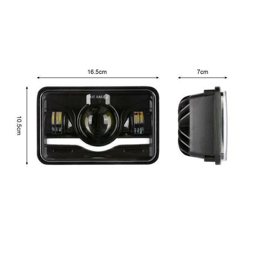 4Pcs 4x6" LED Headlights Hi/Lo DRL Lamp for 1988 1989 Chevy K1500 K2500 K3500 - Picture 5 of 12